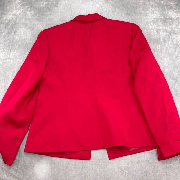 Talbots Jacket Women 8/36 Red‎ Silk Wool Lined Classic Career Suit Shacket - Picture 10 of 11